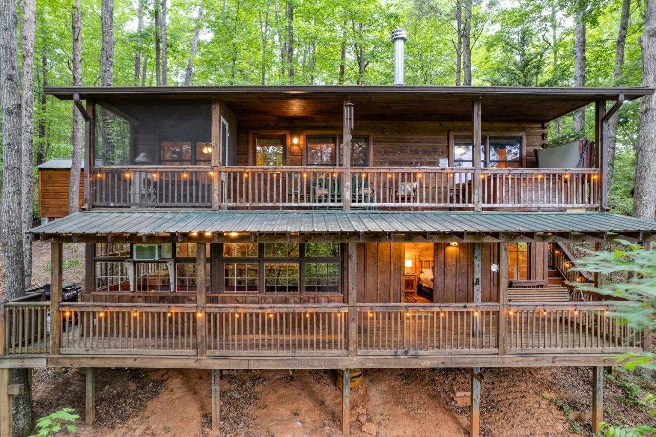 Secluded Sunrise Ridge-10 Min From Blue Ridge, King Beds, Hot Tub, 2 Porches, Fireplace Wood Burning, Mountain View, Cozy المظهر الخارجي الصورة